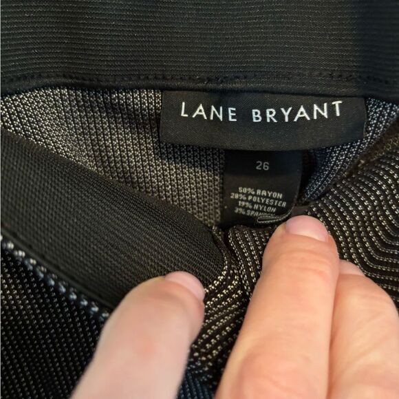Lane Bryant Charcoal Micro Check Pants - Picture 3 of 6
